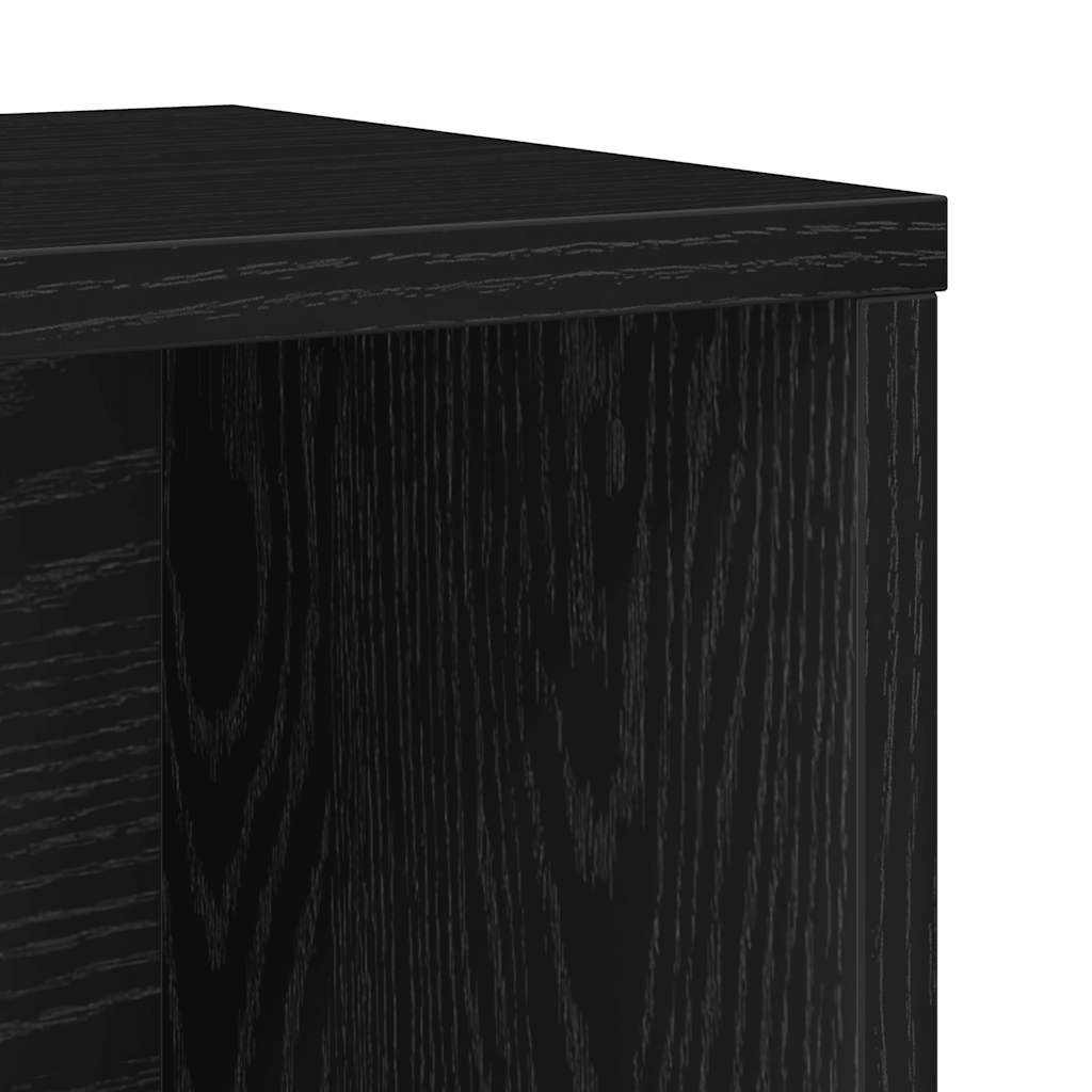 Bookcase Black Oak 60x24x101.5 cm Engineered Wood